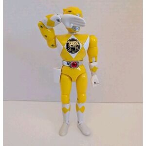 Vtg Mighty Morphin Power Rangers Yellow Ranger 8" figure Bandai 1994 Karate Chop